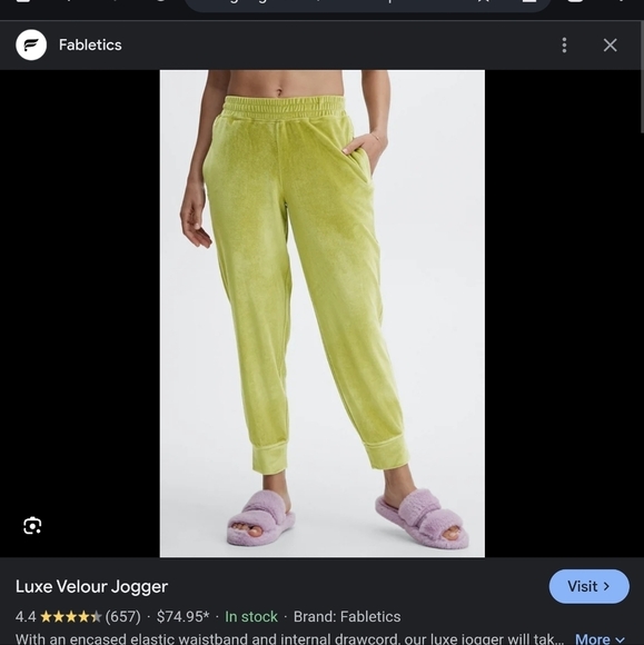 Fabletics Luxe Velour Joggers Women's Size 1X In Lime Green - Picture 6 of 13